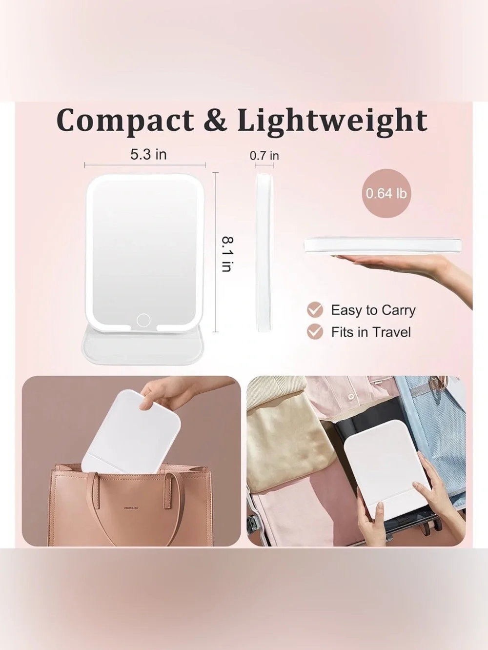 LEDs Portable Mirror with Lights